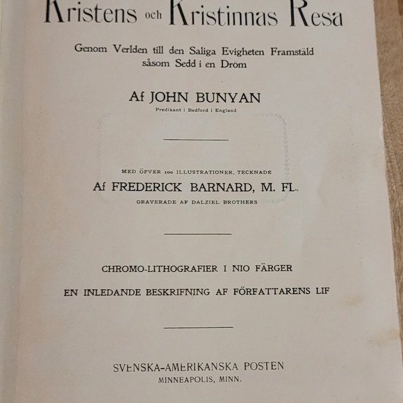 Antique 1891 Swedish Kristen's Och Resa Bio Book - Picture 11 of 11